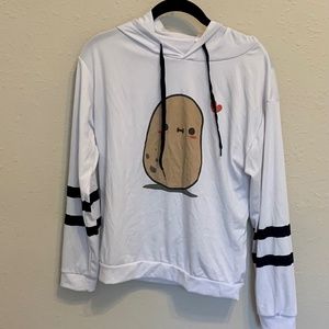 women's potato kawaii long sleeve hoodie size‎ L